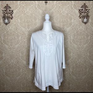 Lauren Ralph Lauren 3/4 Sleeve V Neck Shirt